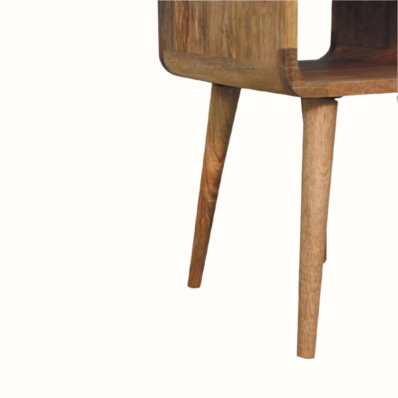 Corner angle of wooden bedside table legs