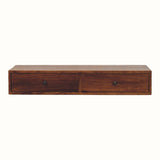Fogel 2 Drawer Wall Mounted Console Table - Chestnut