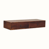 Fogel 2 Drawer Wall Mounted Console Table - Chestnut