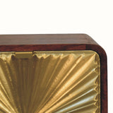 Sunrise Curved Bedside Table, Medium - Gold/Chestnut