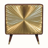 Sunrise Curved Cabinet, Medium - Gold/Chestnut