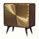 Sunrise Curved Cabinet, Medium - Gold/Chestnut