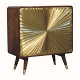 Sunrise Curved Cabinet, Medium - Gold/Chestnut