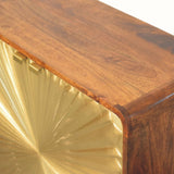 Sunrise Curved Cabinet, Medium - Gold/Chestnut