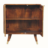 Sunrise Curved Cabinet, Medium - Gold/Chestnut