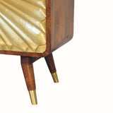 Sunrise Curved Cabinet, Medium - Gold/Chestnut