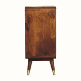 Sunrise Curved Cabinet, Medium - Gold/Chestnut