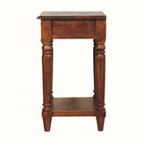 Louis 1 Drawer Bedside Table, Small - Chestnut