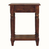 Louis 1 Drawer Bedside Table, Small - Chestnut