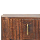 Merrick Fluted Bedside Table, Medium - California Walnut