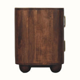 Merrick Fluted Bedside Table, Medium - California Walnut