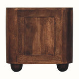 Merrick Fluted Bedside Table, Medium - California Walnut
