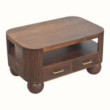 Merrick Fluted Coffee Table - California Walnut