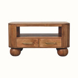 Merrick Fluted Coffee Table - Golden Teak
