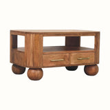 Merrick Fluted Coffee Table - Golden Teak