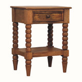 Arlen 1 Drawer Bedside Table, Medium - Amber Oak