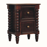 Arlen 2 Drawer Bedside Table, Small - Winewood Oak