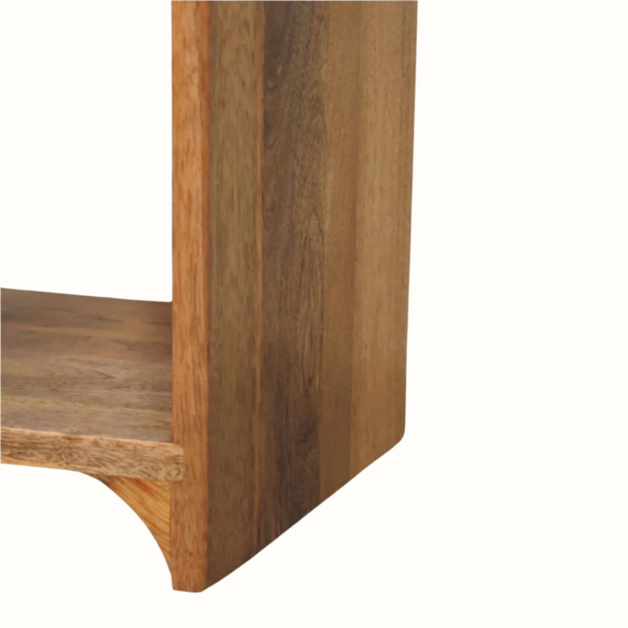 Wooden bedside corner on a white background