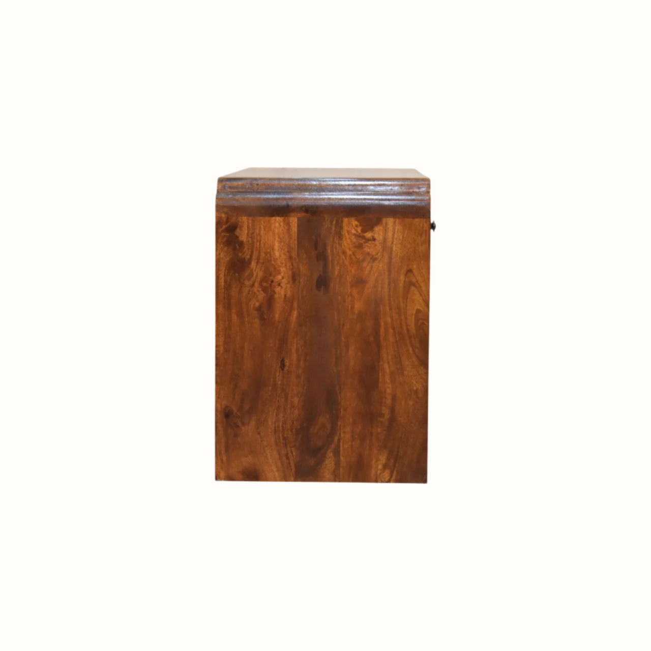 Side angle of wooden console table