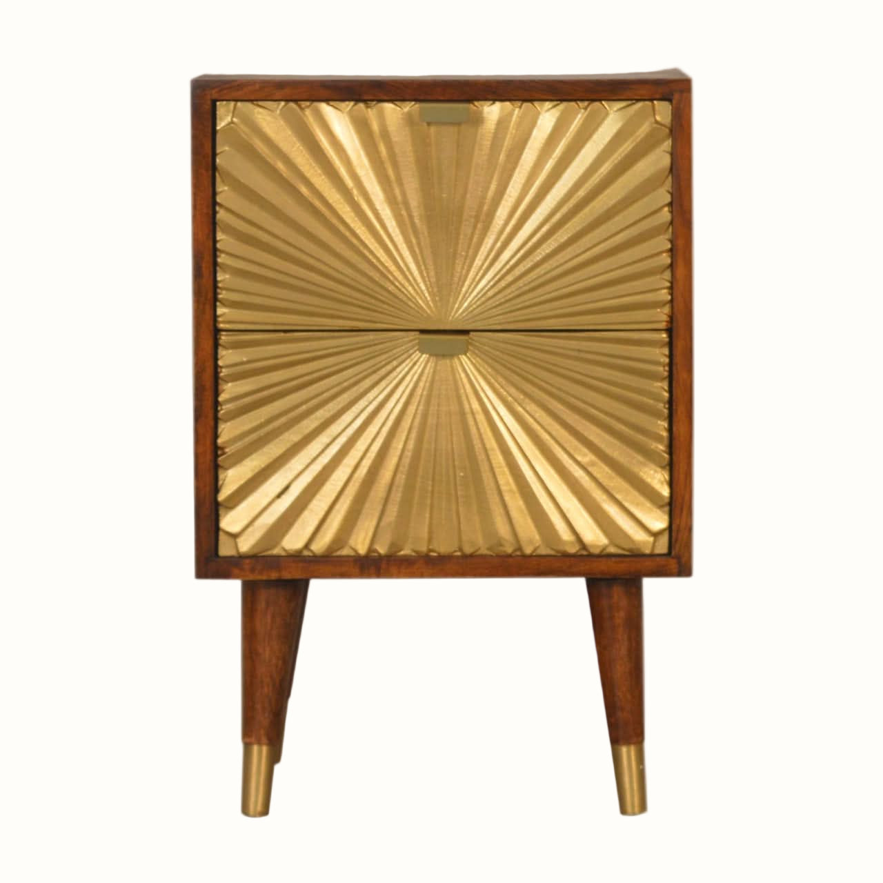 Bokel Bedside Tables Sunrise Bedside Table, Medium - Gold/Chestnut