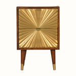 Bokel Bedside Tables Sunrise Bedside Table, Medium - Gold/Chestnut