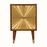 Bokel Bedside Tables Sunrise Bedside Table, Medium - Gold/Chestnut