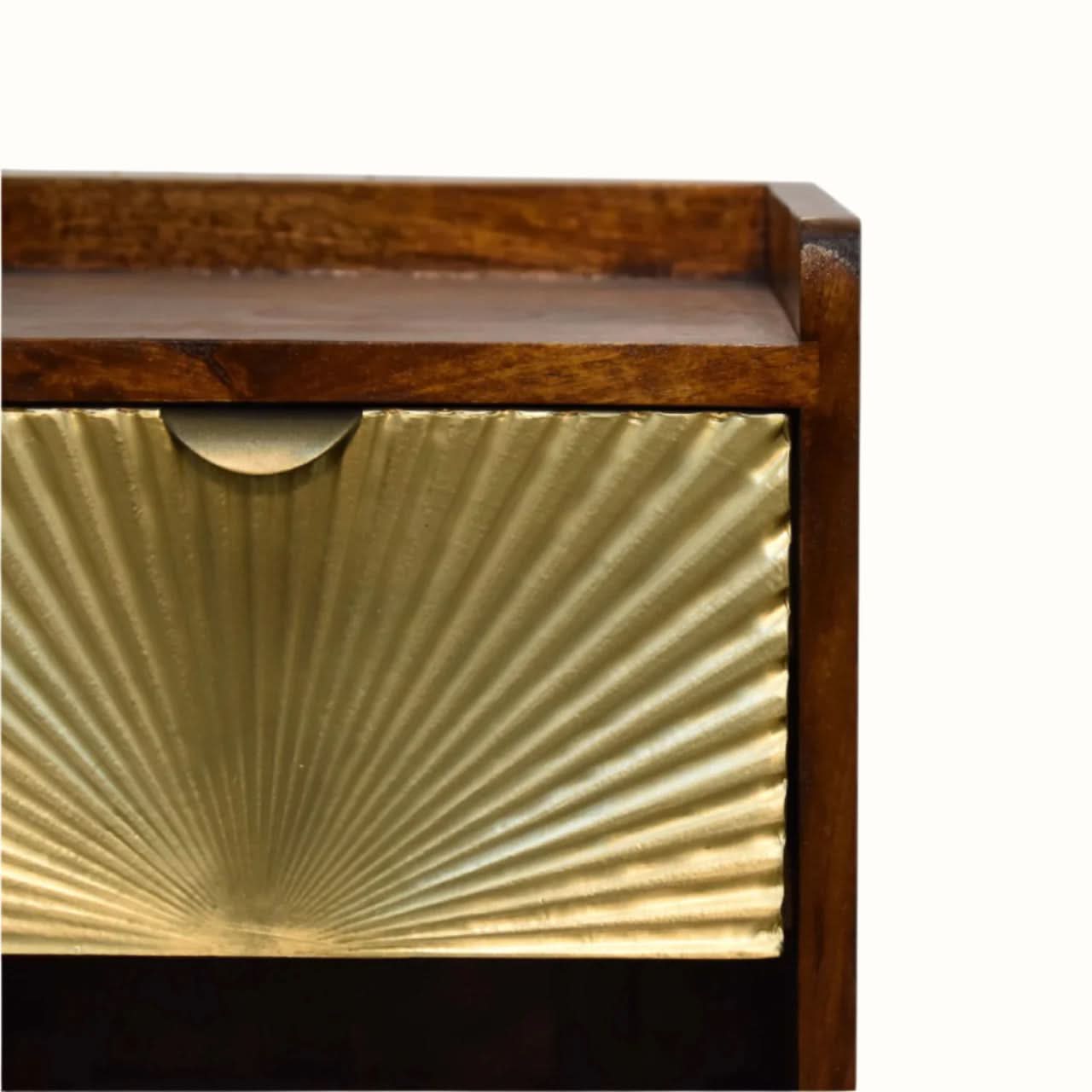 Bokel Bedside Tables Sunrise Open Bedside Table, Small - Gold/Chestnut