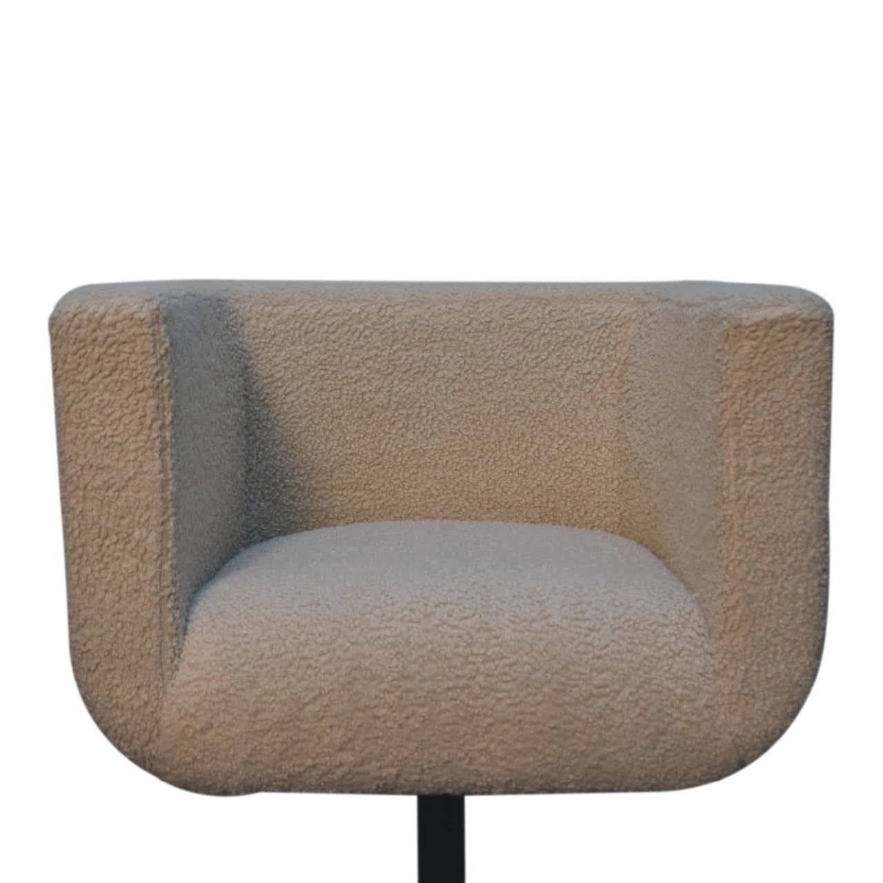 Bokel Home Accent Chairs Cream Boucle Swivel Chair
