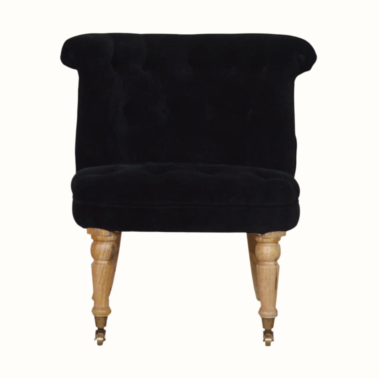Bokel Home Accent Chairs Mineo Velvet Accent Chair - Black/Natural