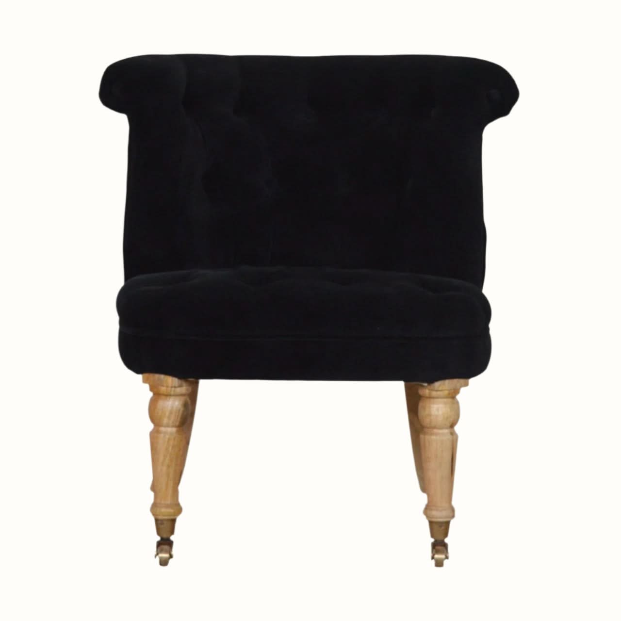 Bokel Home Accent Chairs Mineo Velvet Accent Chair - Black/Natural