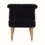 Bokel Home Accent Chairs Mineo Velvet Accent Chair - Black/Natural