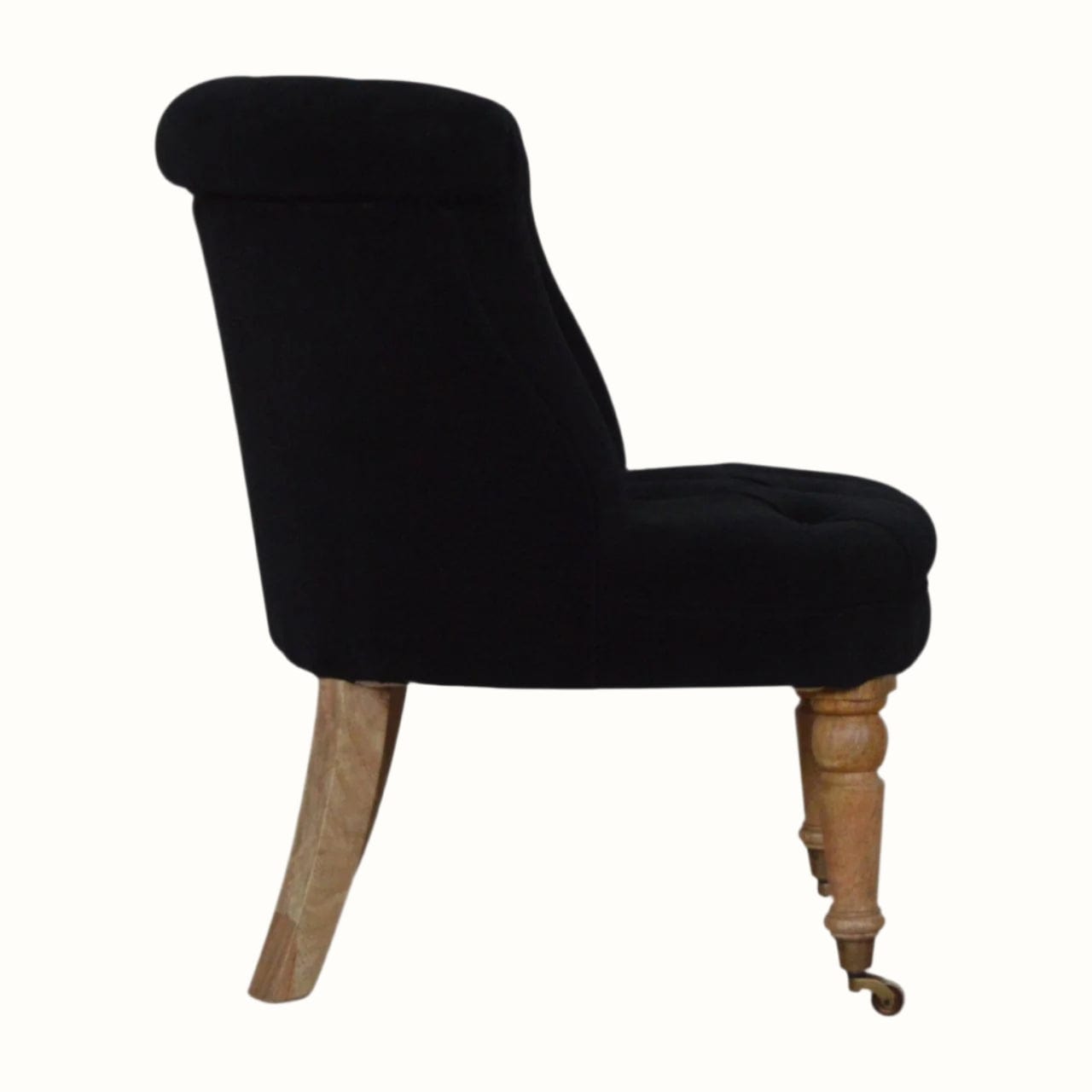 Bokel Home Accent Chairs Mineo Velvet Accent Chair - Black/Natural
