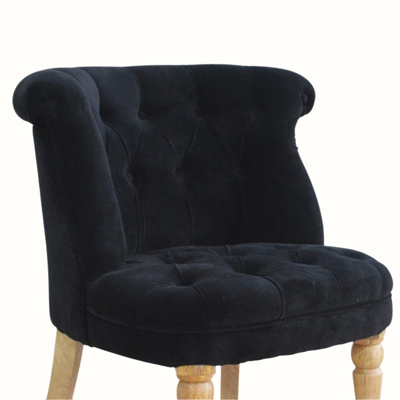 Bokel Home Accent Chairs Mineo Velvet Accent Chair - Black/Natural