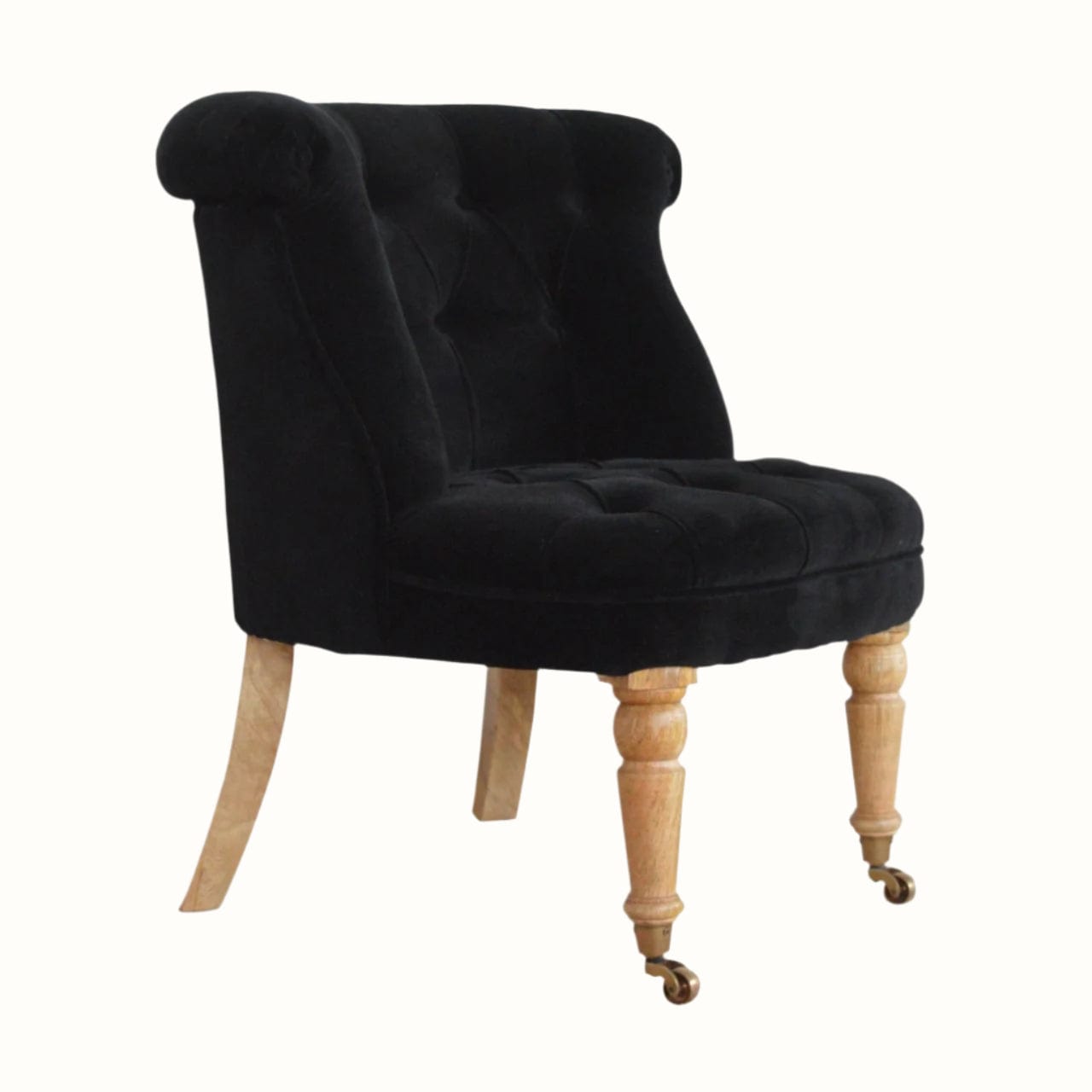 Bokel Home Accent Chairs Mineo Velvet Accent Chair - Black/Natural