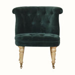 Bokel Home Accent Chairs Mineo Velvet Accent Chair - Emerald Green/Natural