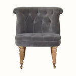 Bokel Home Accent Chairs Mineo Velvet Accent Chair - Grey/Natural
