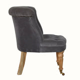 Bokel Home Accent Chairs Mineo Velvet Accent Chair - Grey/Natural