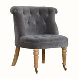 Bokel Home Accent Chairs Mineo Velvet Accent Chair - Grey/Natural