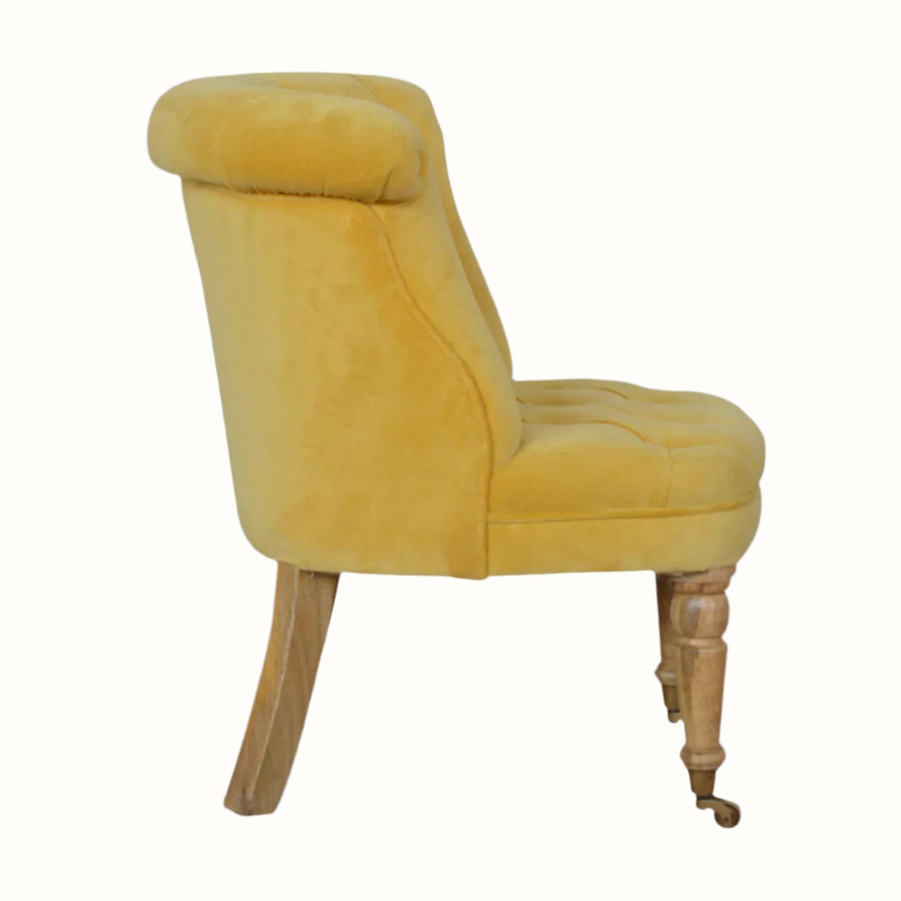 Bokel Home Accent Chairs Mineo Velvet Accent Chair - Mustard/Natural