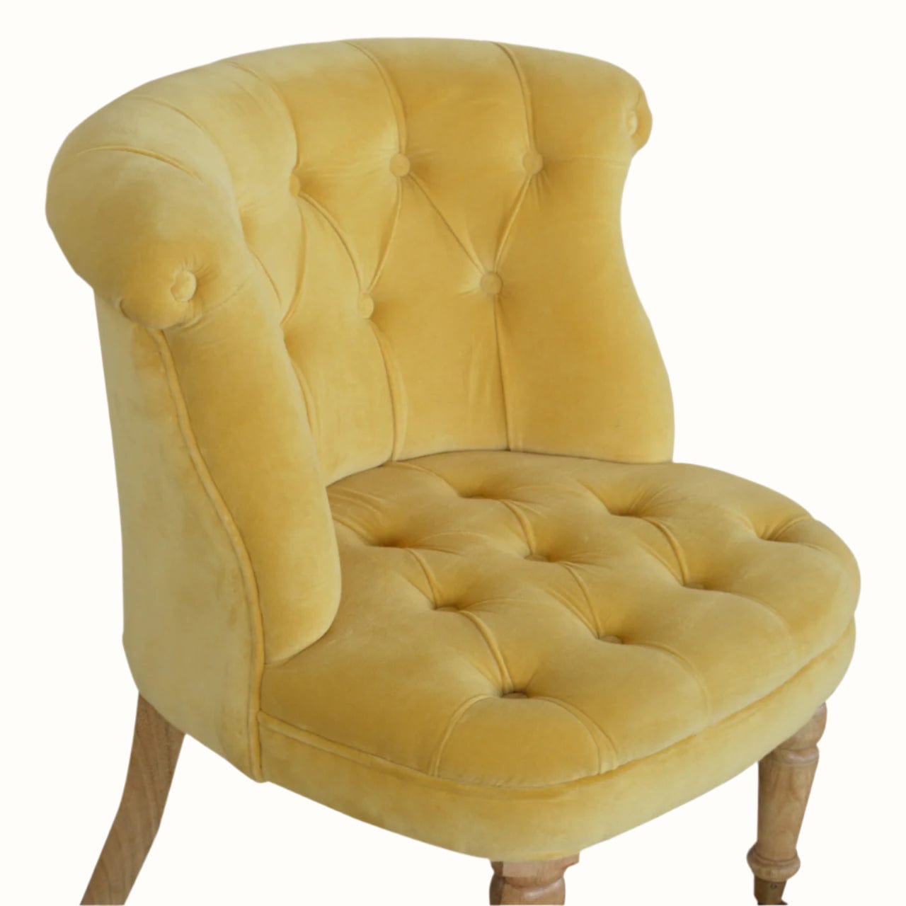 Bokel Home Accent Chairs Mineo Velvet Accent Chair - Mustard/Natural