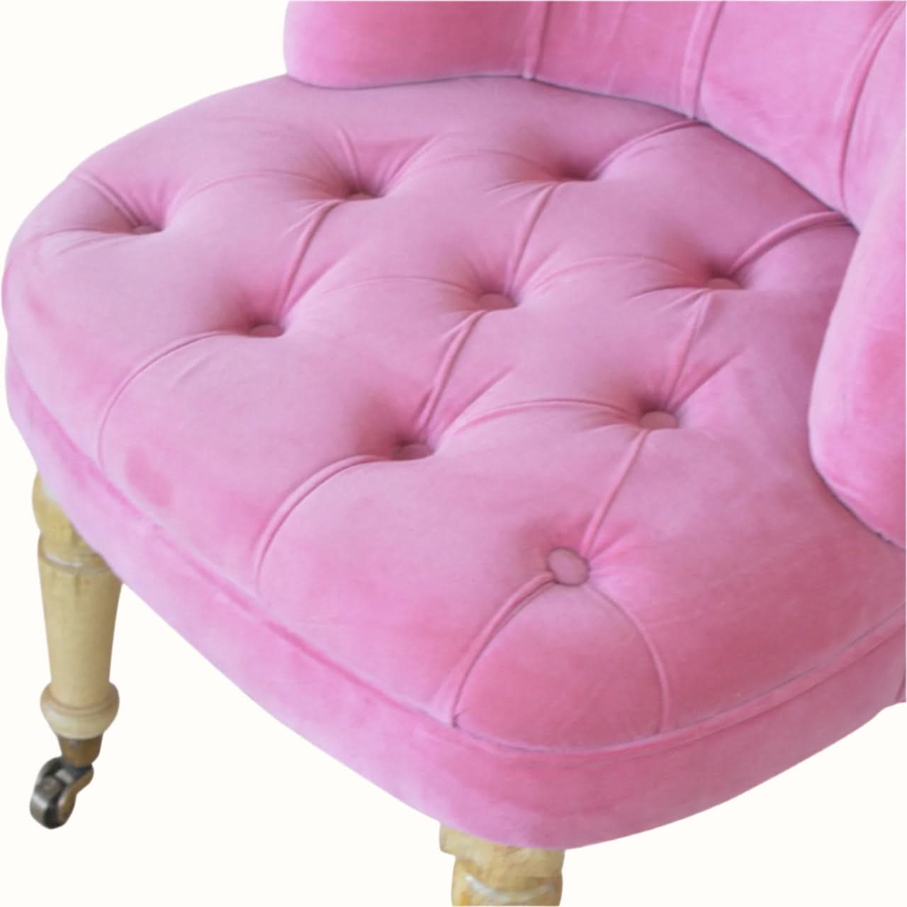 Bokel Home Accent Chairs Mineo Velvet Accent Chair - Pink/Natural