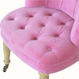 Bokel Home Accent Chairs Mineo Velvet Accent Chair - Pink/Natural