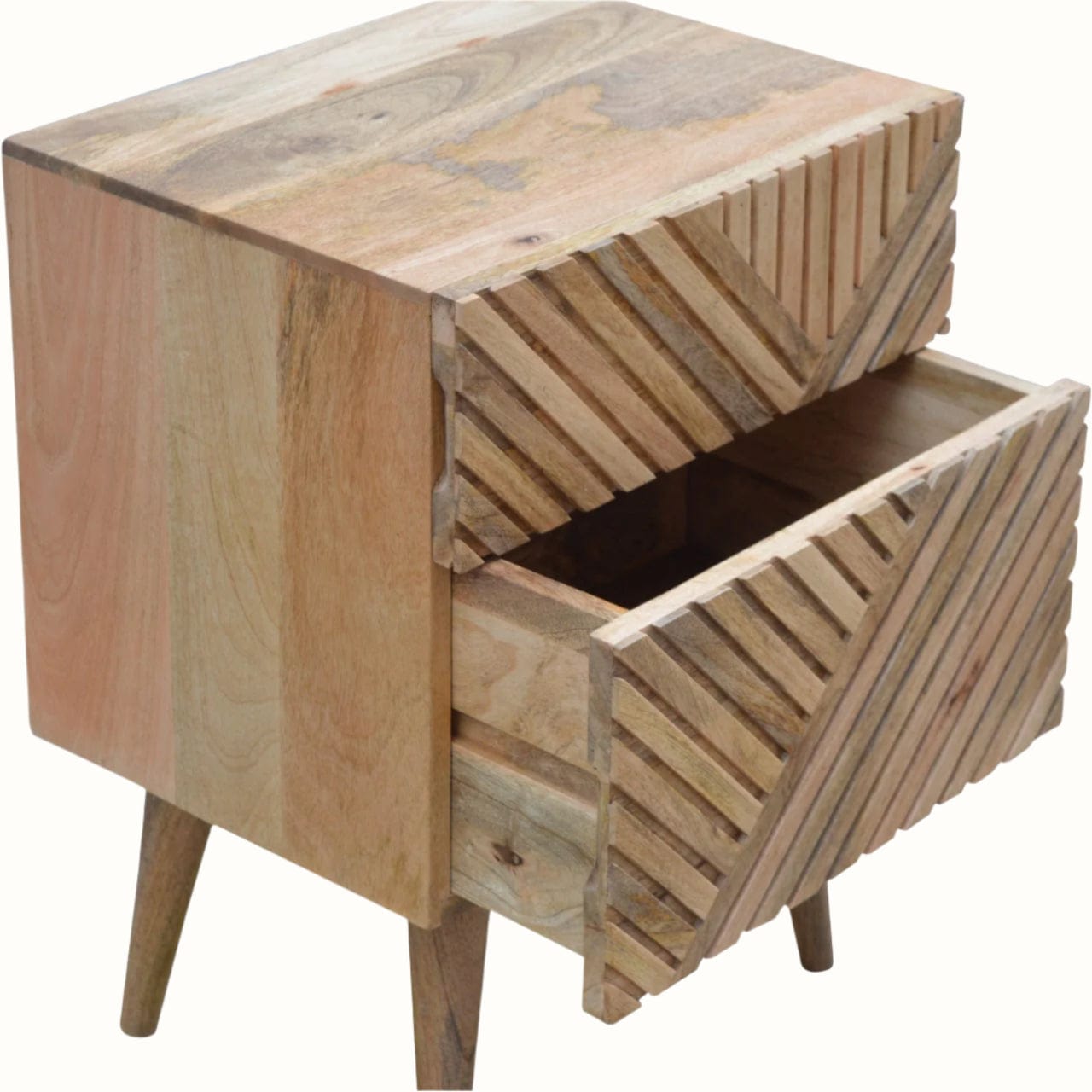 Bokel Home Bedside Tables Babej 2 Drawer Bedside Table, Medium - Natural