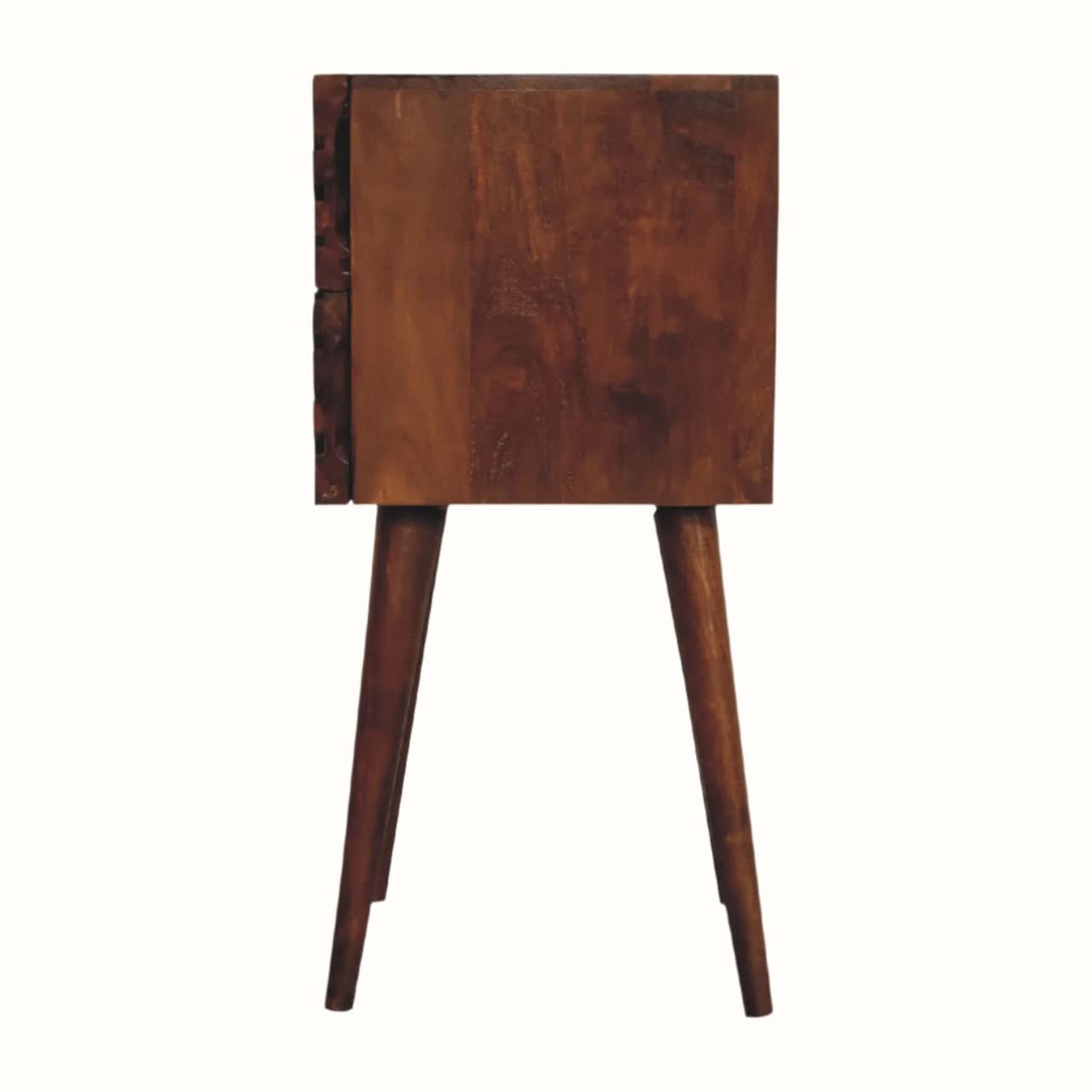 Bokel Home Bedside Tables Babej 2 Drawer Bedside Table, Small - Chestnut