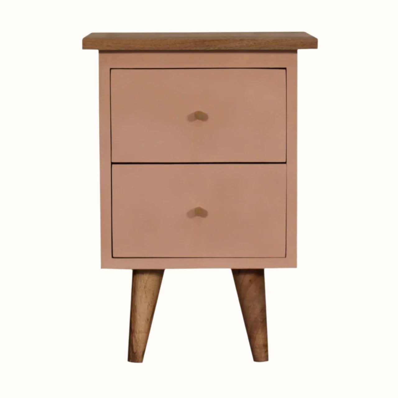 Bokel Home Bedside Tables Cline Bedside Table - Blush Pink/Natural