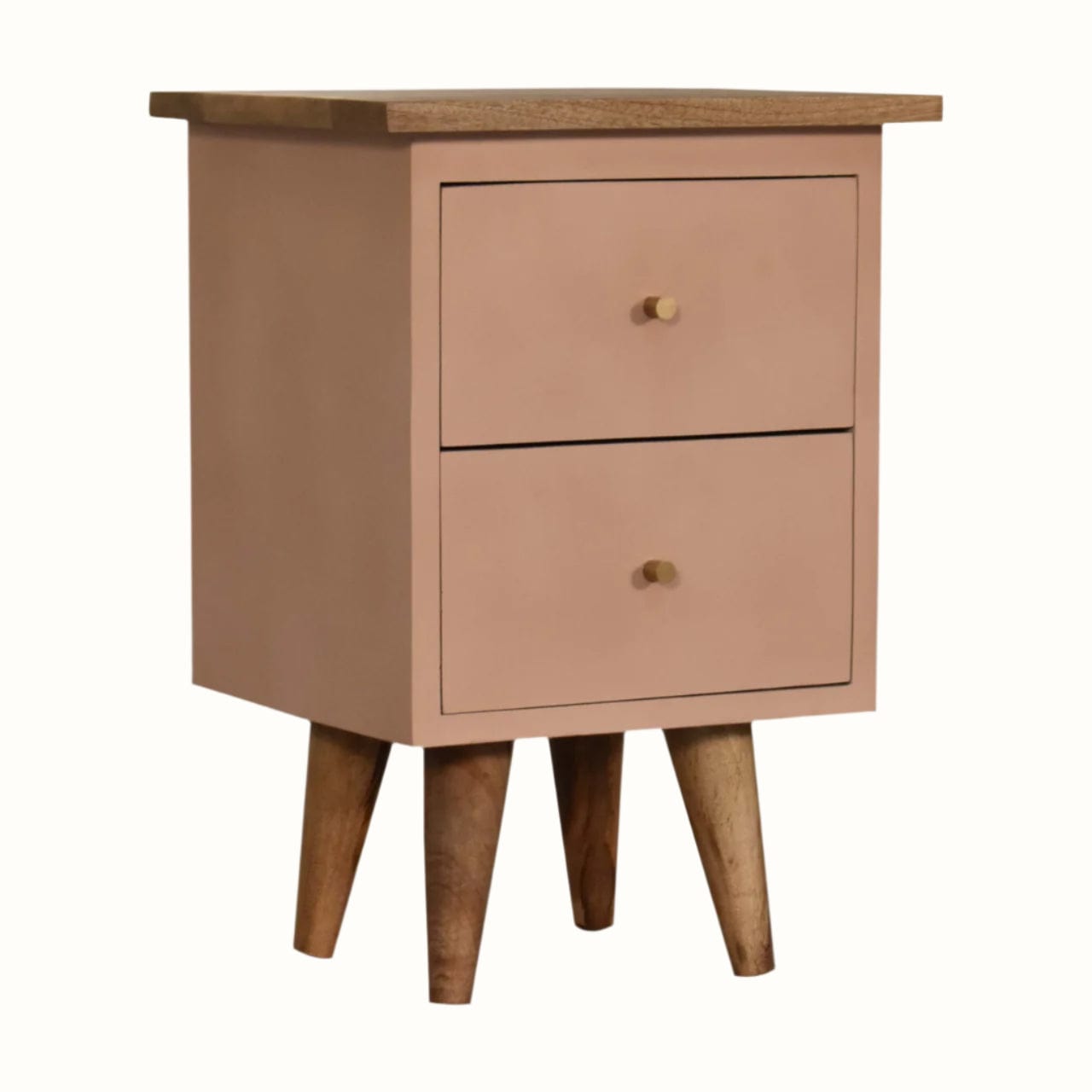 Bokel Home Bedside Tables Cline Bedside Table - Blush Pink/Natural