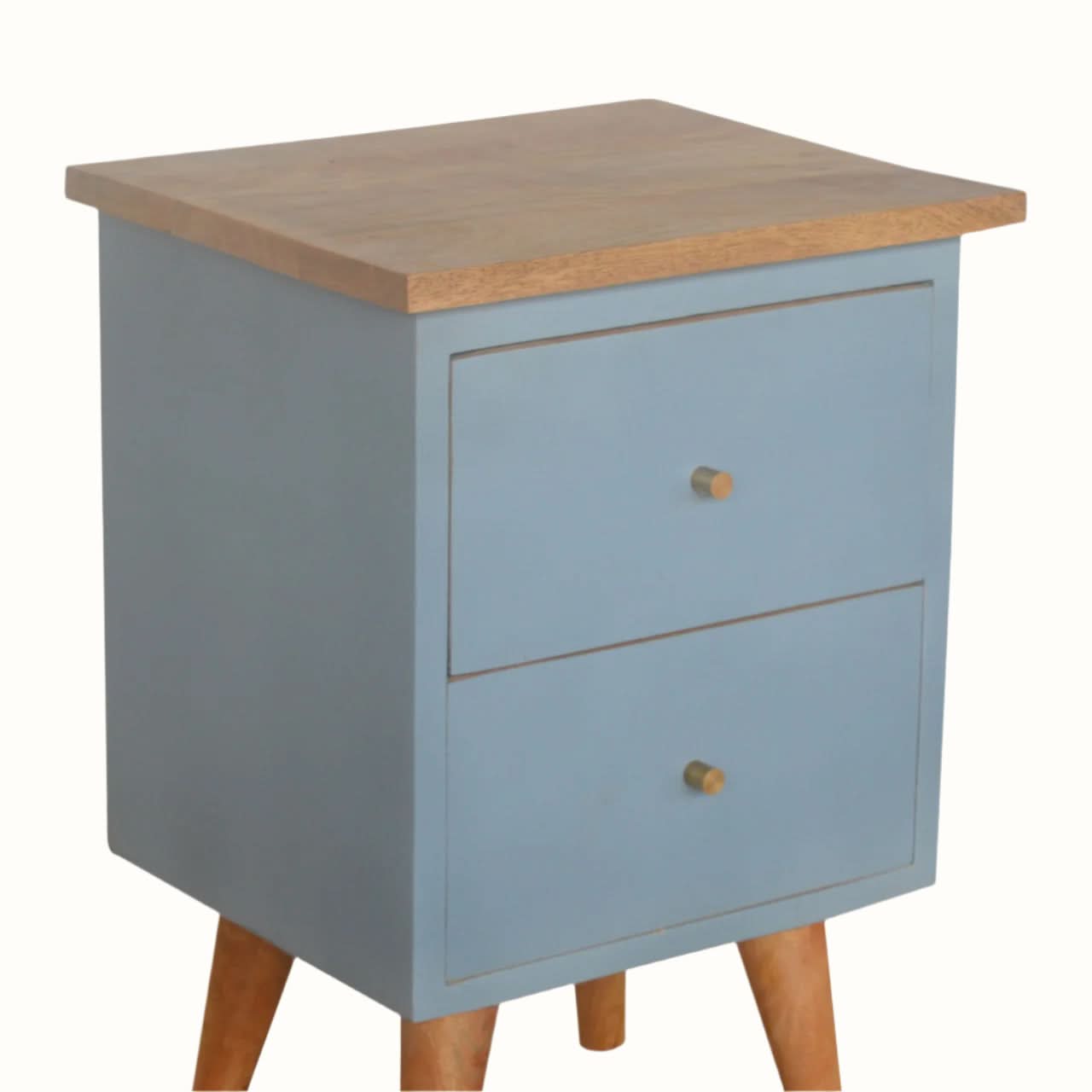 Bokel Home Bedside Tables Cline Bedside Table - Light Blue/Natural