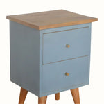 Bokel Home Bedside Tables Cline Bedside Table - Light Blue/Natural