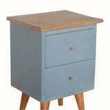 Bokel Home Bedside Tables Cline Bedside Table - Light Blue/Natural