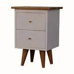 Bokel Home Bedside Tables Cline Bedside Table - White/Natural